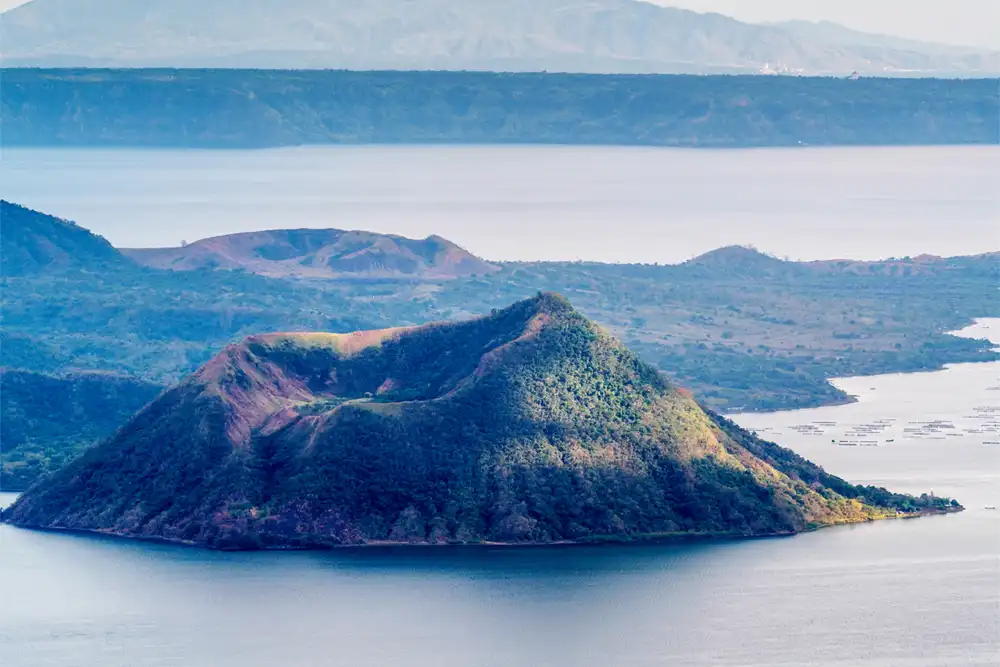 green scenery through Taal Volcano